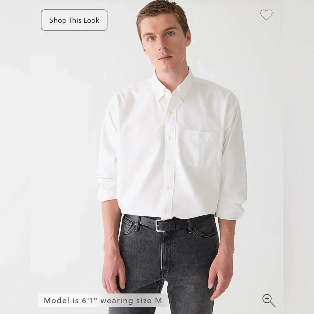 NWT J.Crew Men’s flex washed oxford shirt white button down shirt XL long sleeve